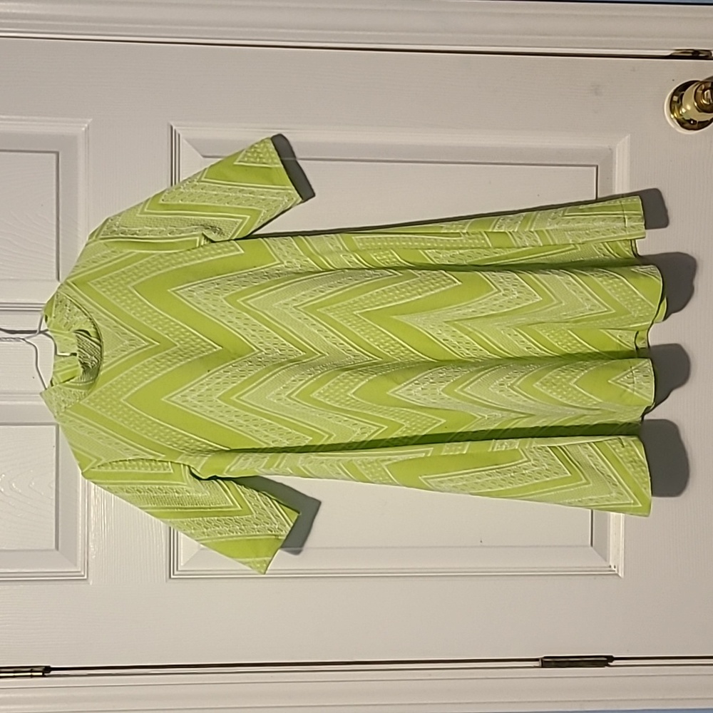 Girl's Bonnie Jean Green Chevron Dress Size 12